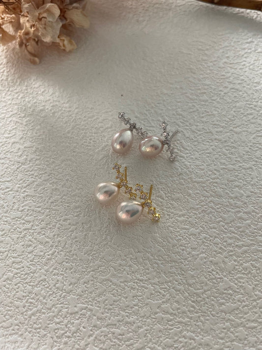 Radiant Line Pearl Studs