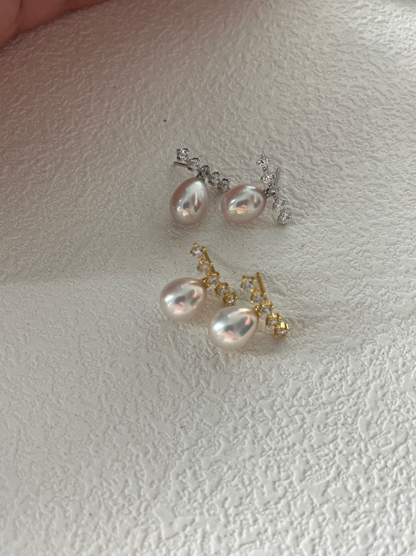 Radiant Line Pearl Studs