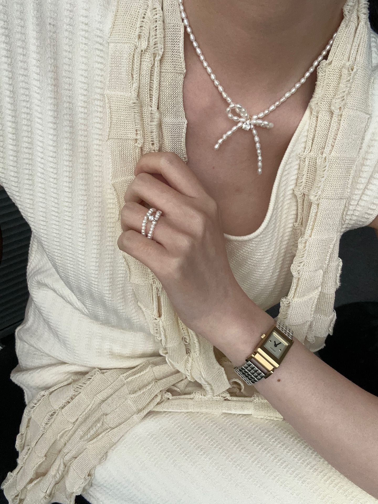 Pearl Ribbon Necklace