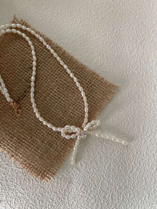 Pearl Ribbon Necklace