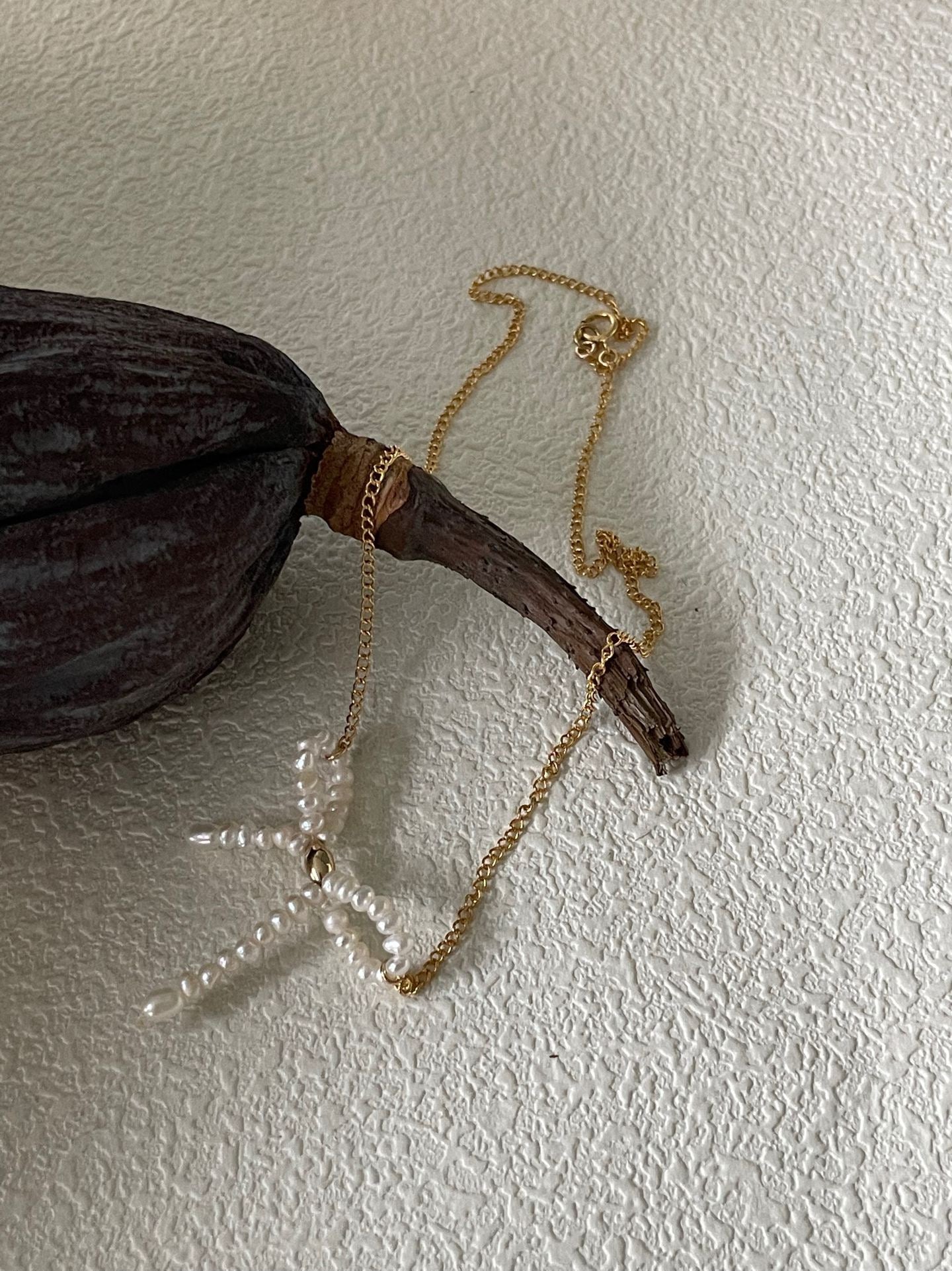 Butterfly Knot Pearl Necklace