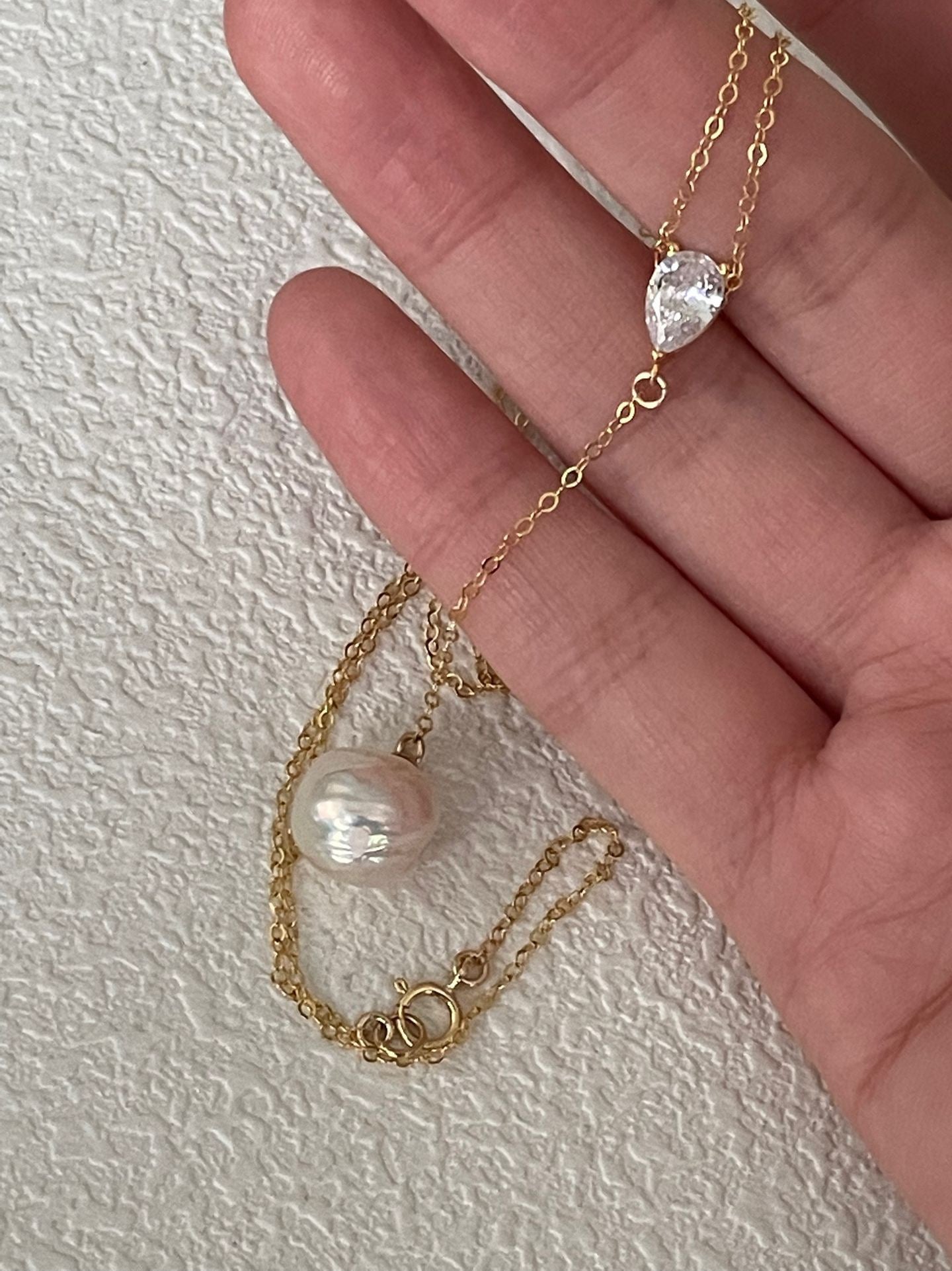 Foil Baroque Zircon Necklace