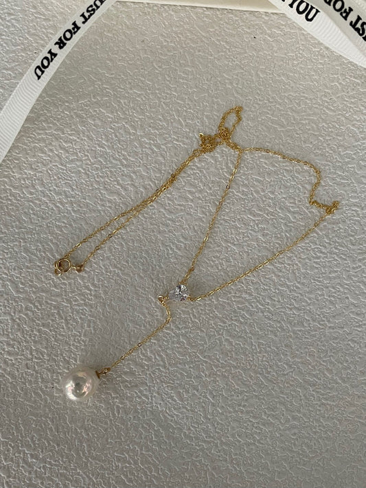 Foil Baroque Zircon Necklace