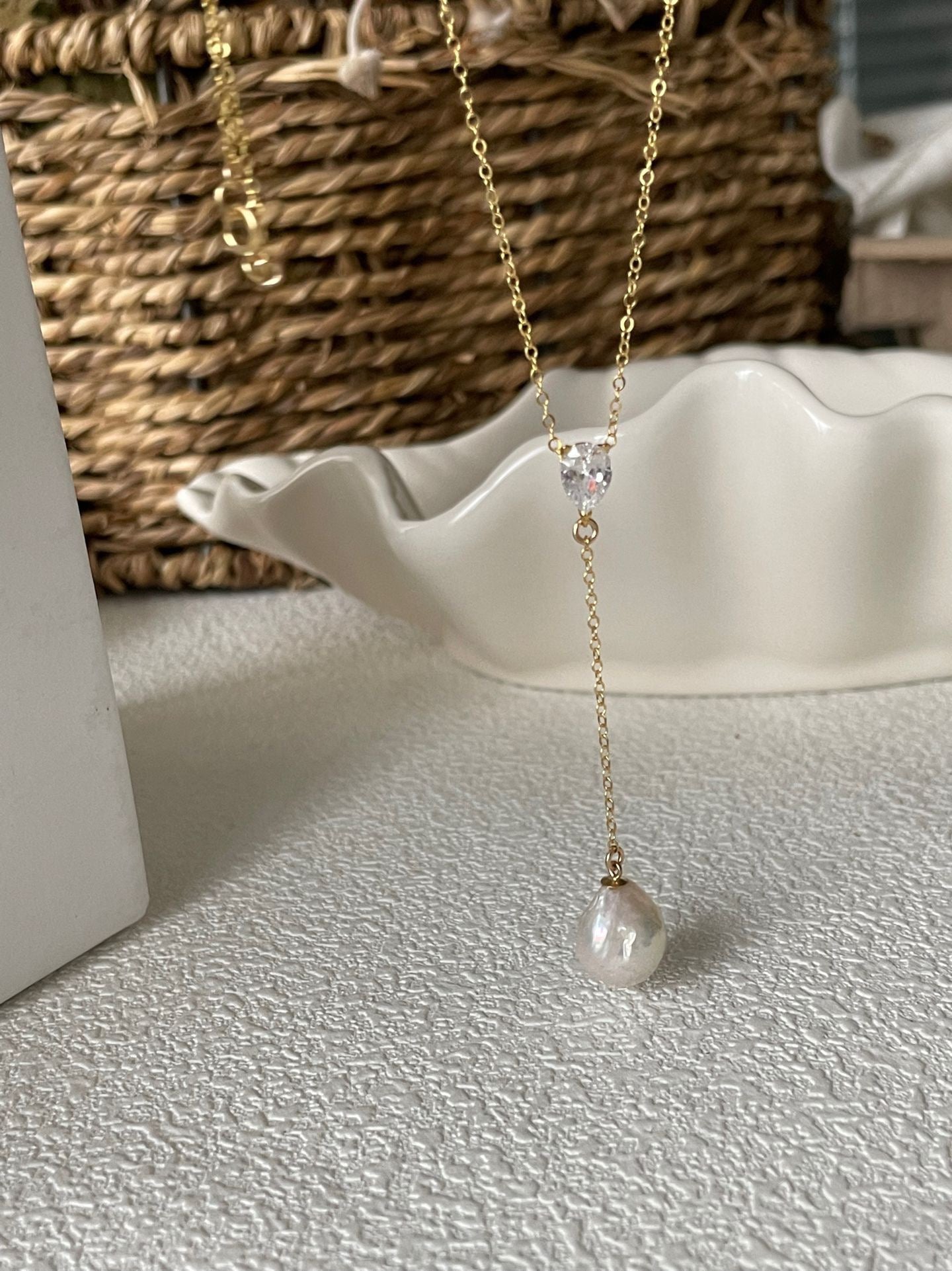 Foil Baroque Zircon Necklace