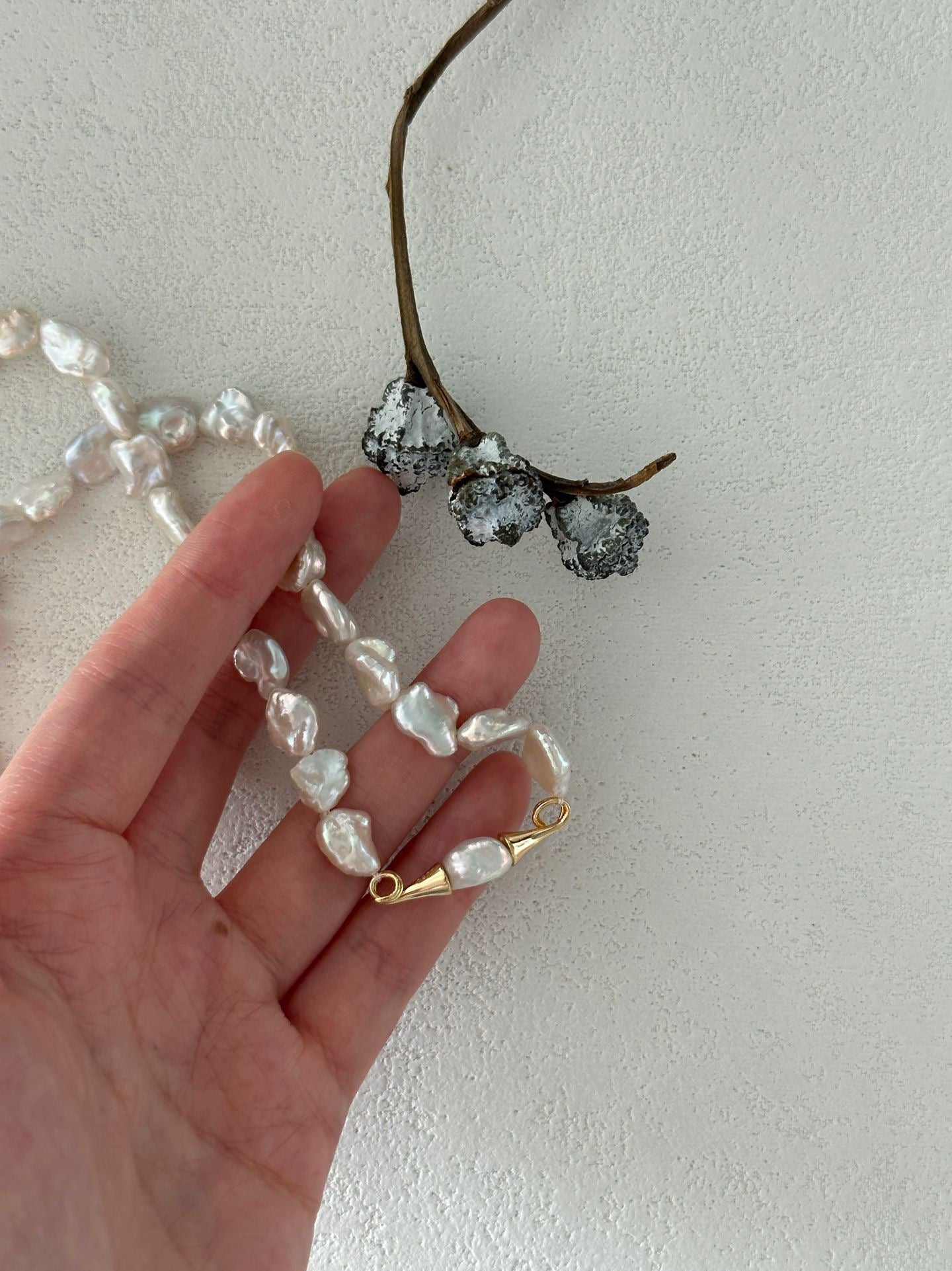 Whimsical Mustache Pearl Necklace