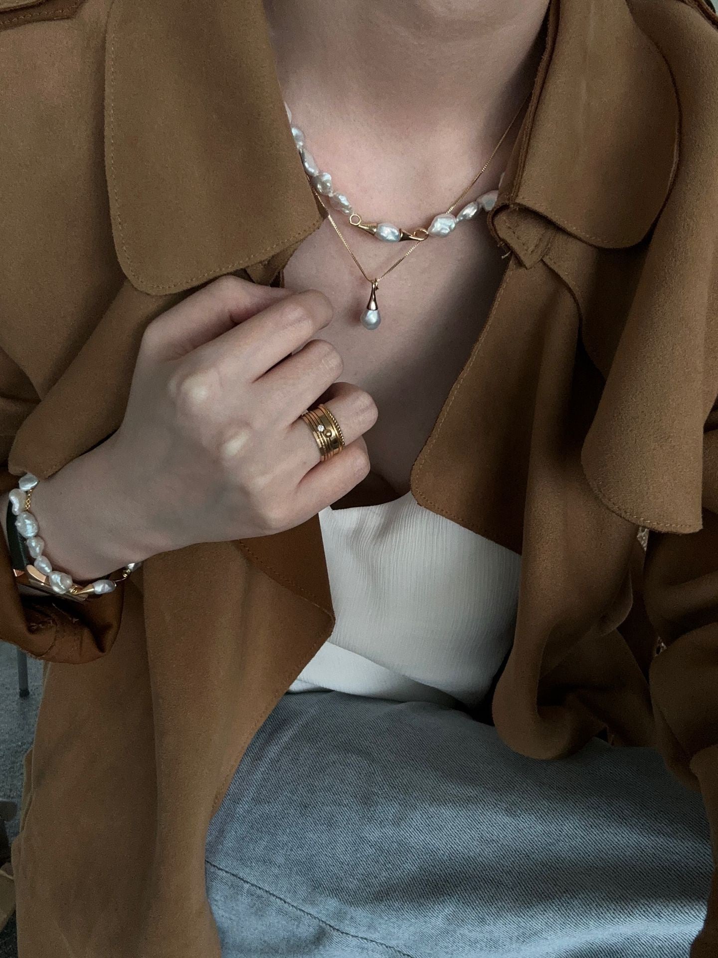 Whimsical Mustache Pearl Necklace