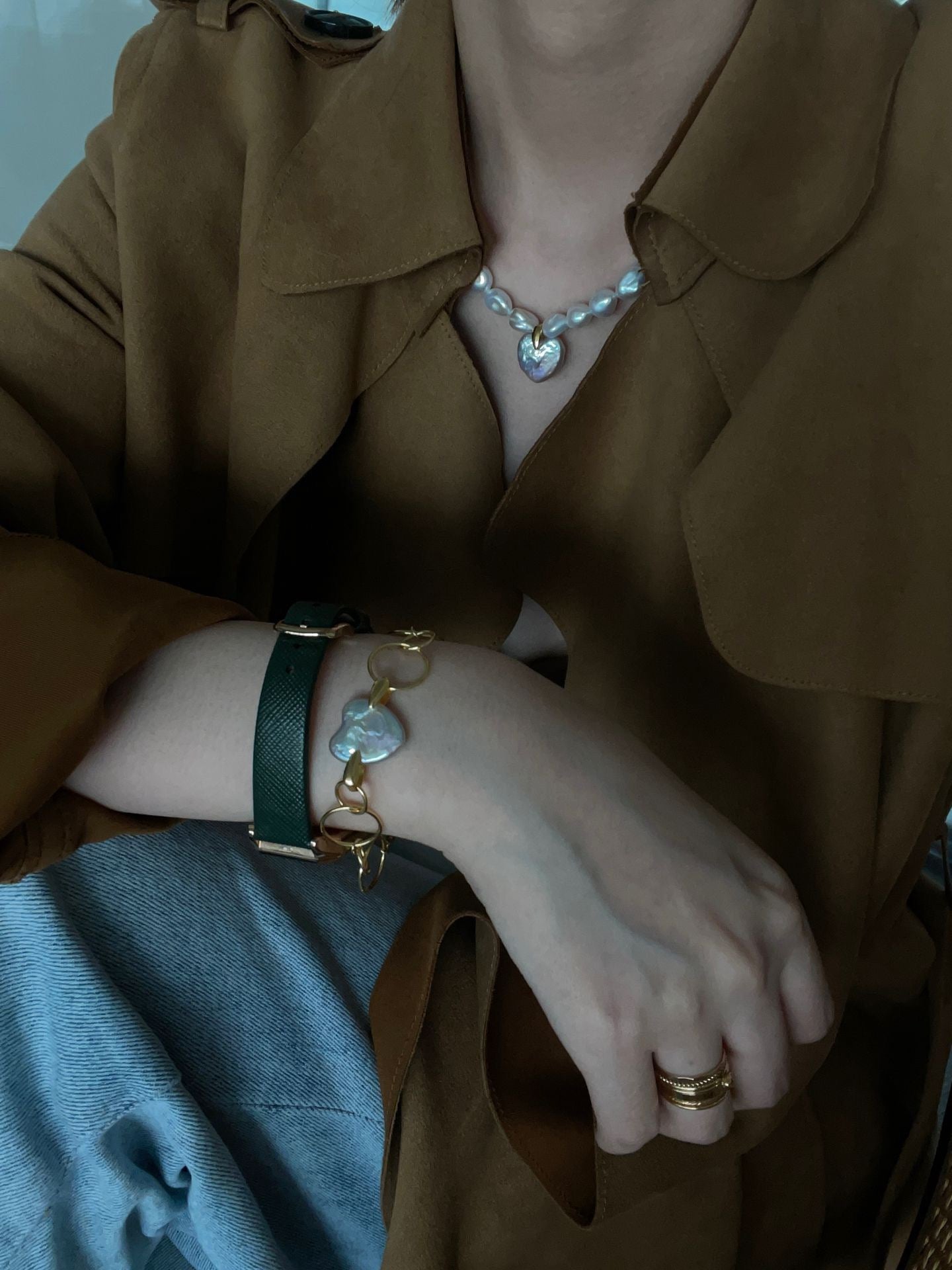 Golden Orbit Heart Necklace