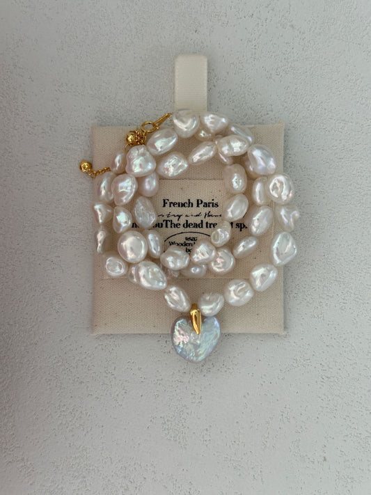Golden Orbit Heart Necklace