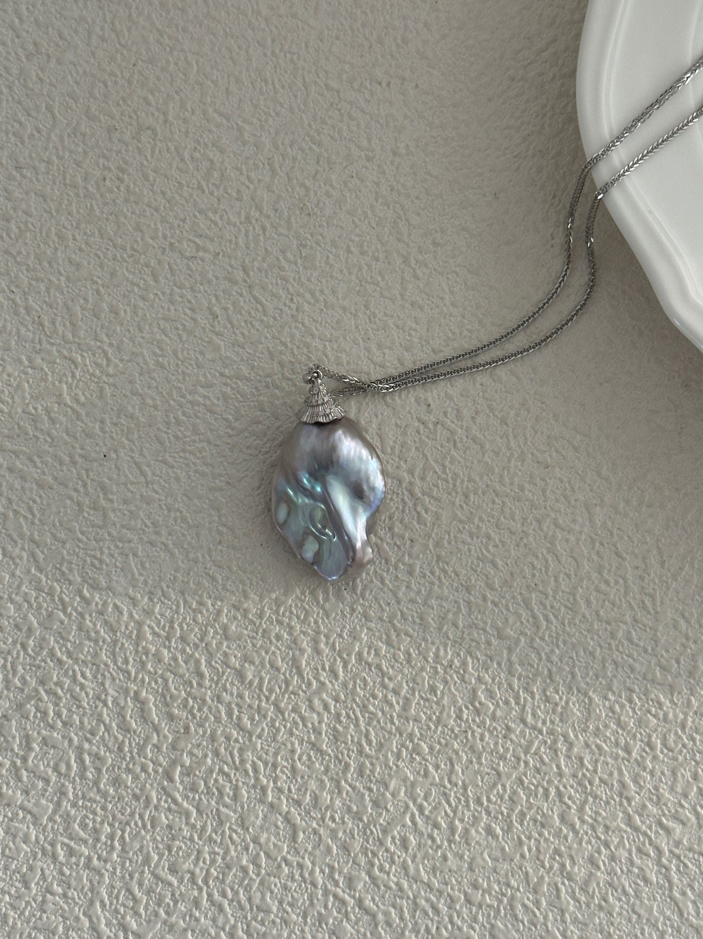 Silver Moon Baroque Necklace