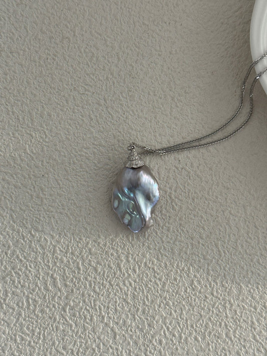 Silver Moon Baroque Necklace