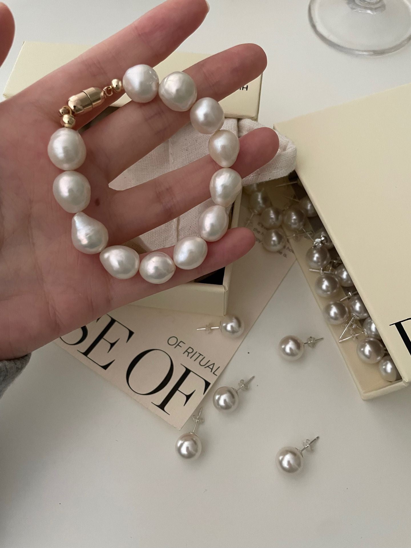 Golden Harmony Pearl Bracelet