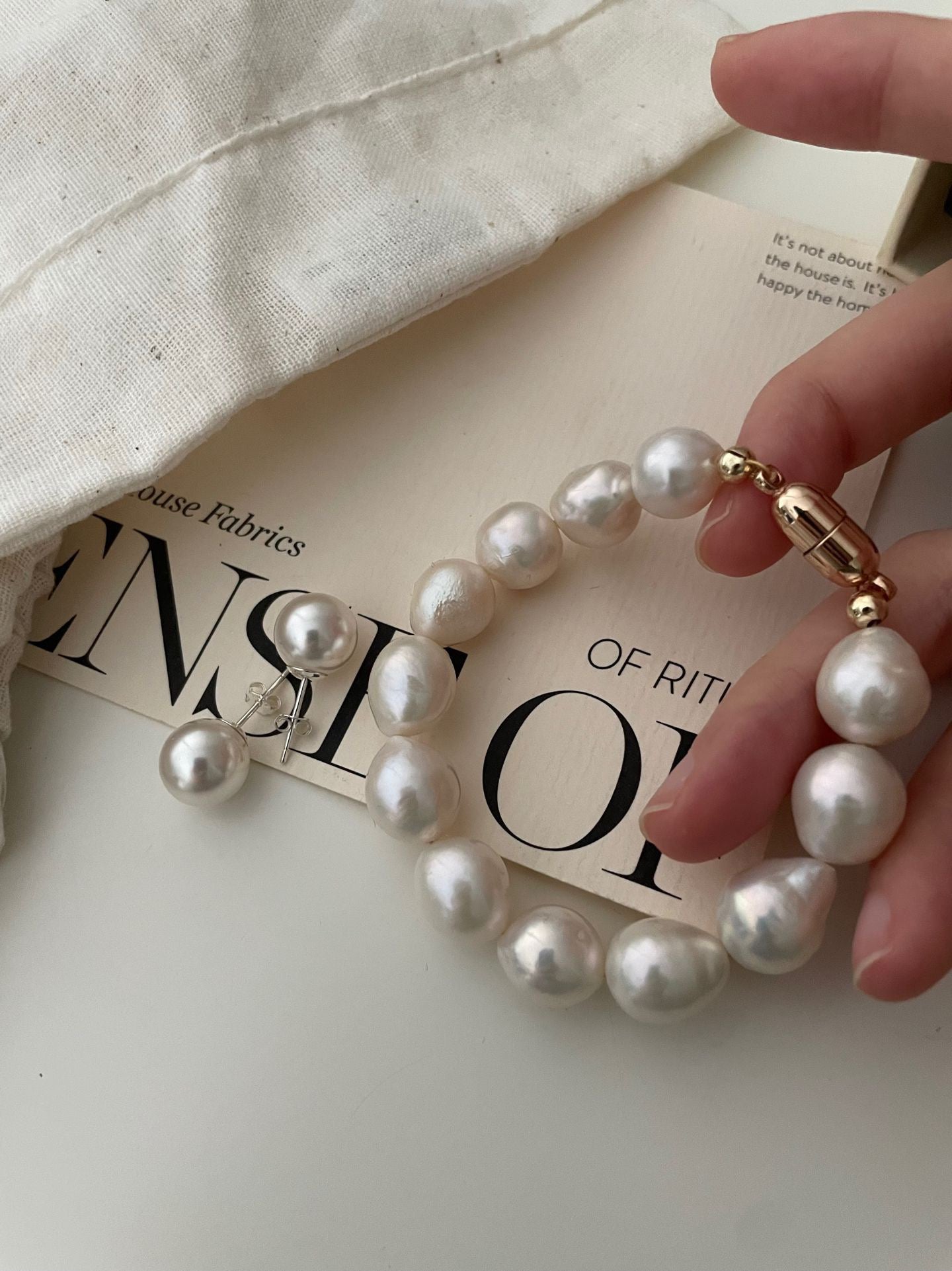 Golden Harmony Pearl Bracelet
