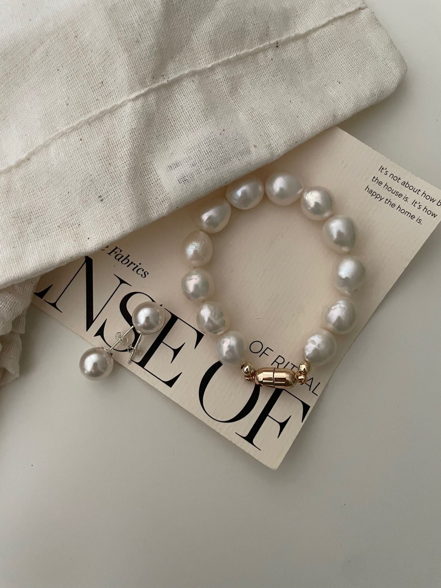 Golden Harmony Pearl Bracelet