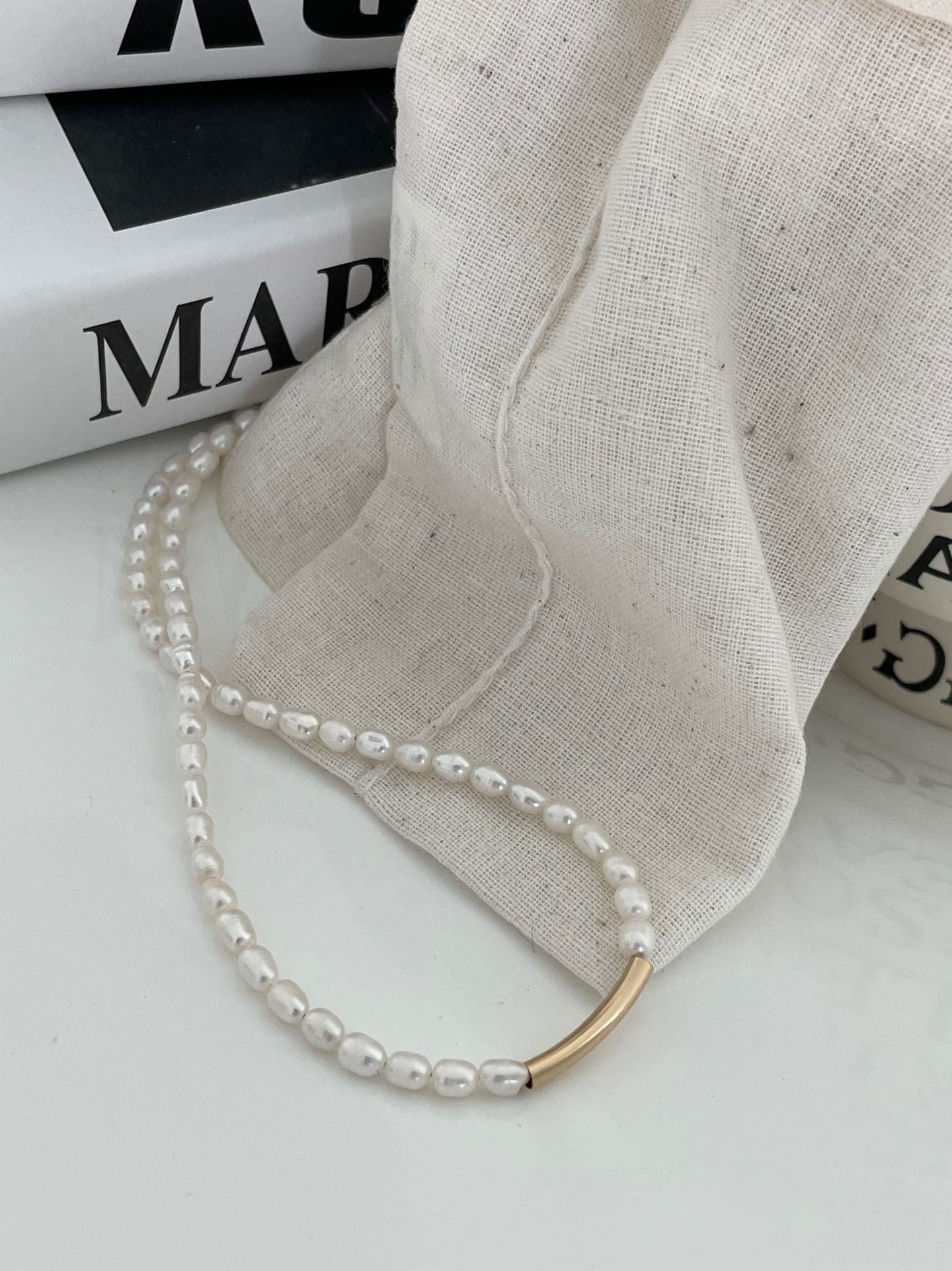 Golden Smile Pearl Necklace