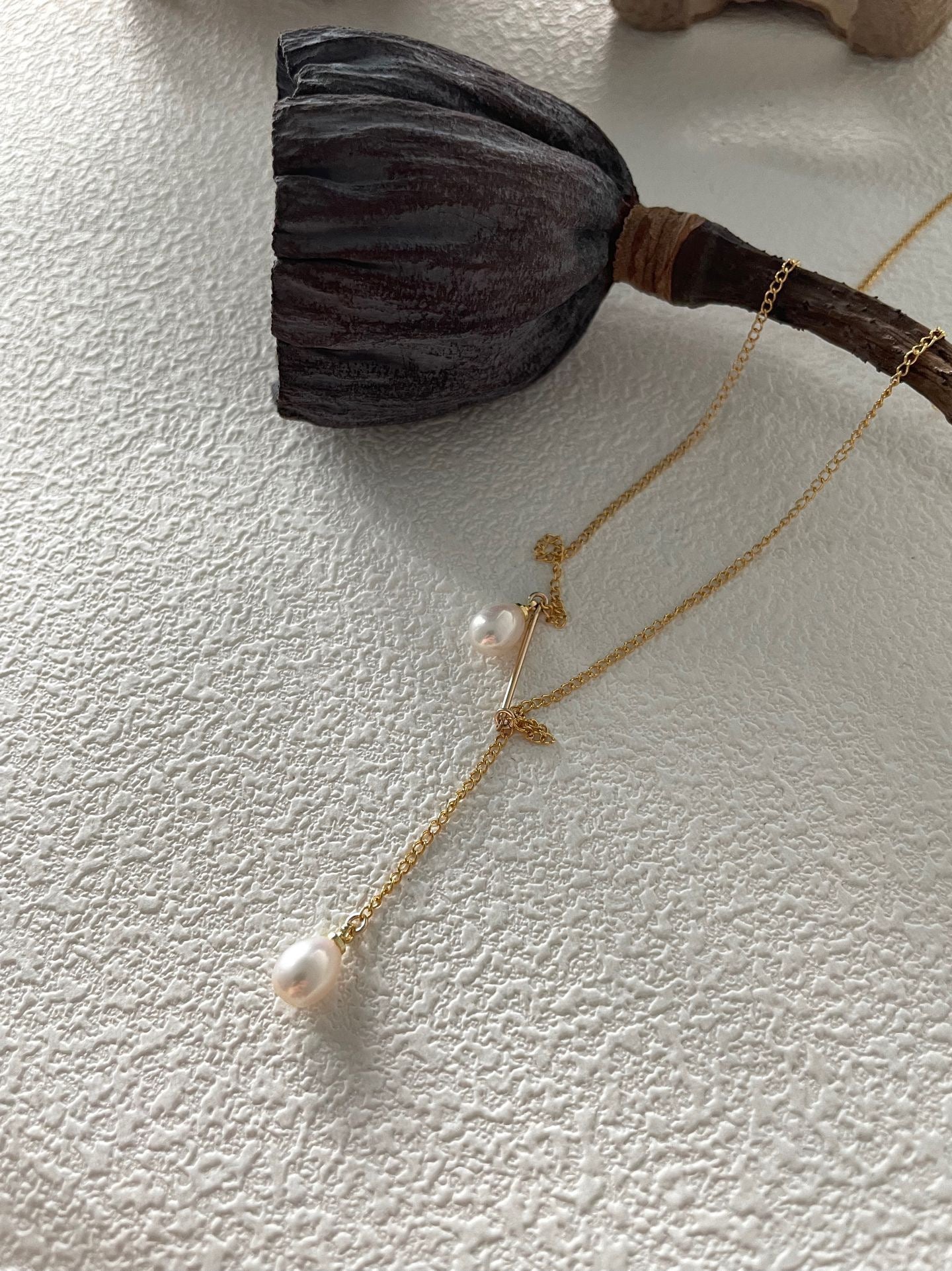 Twin Drift Pearl Necklace