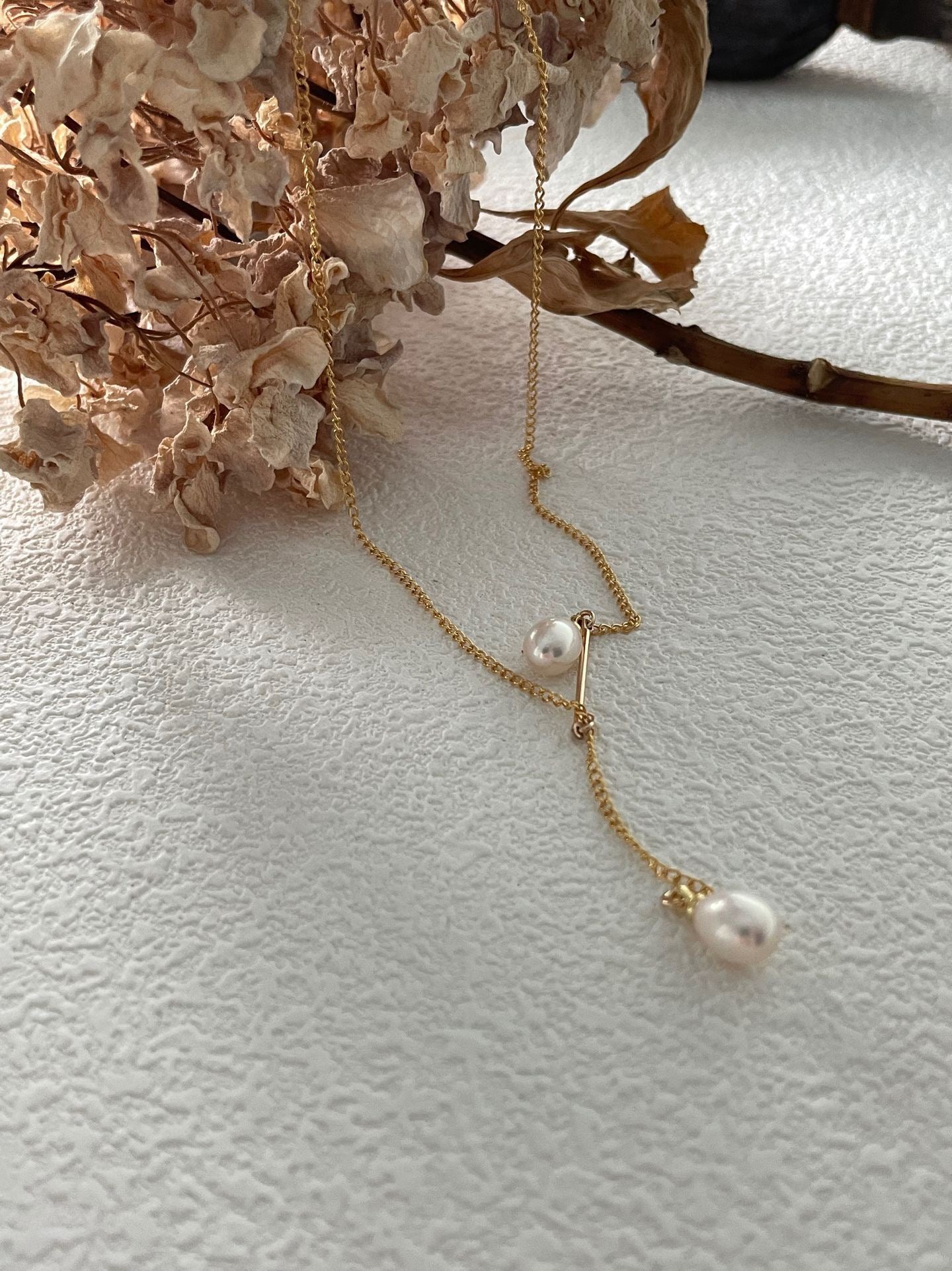 Twin Drift Pearl Necklace