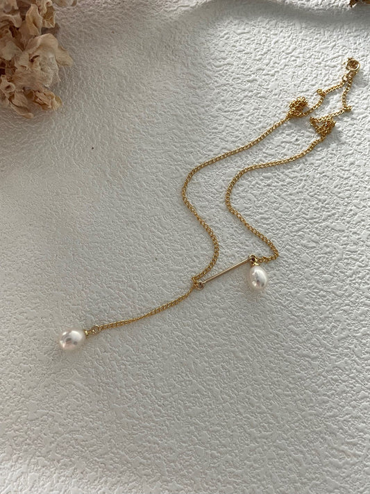 Twin Drift Pearl Necklace