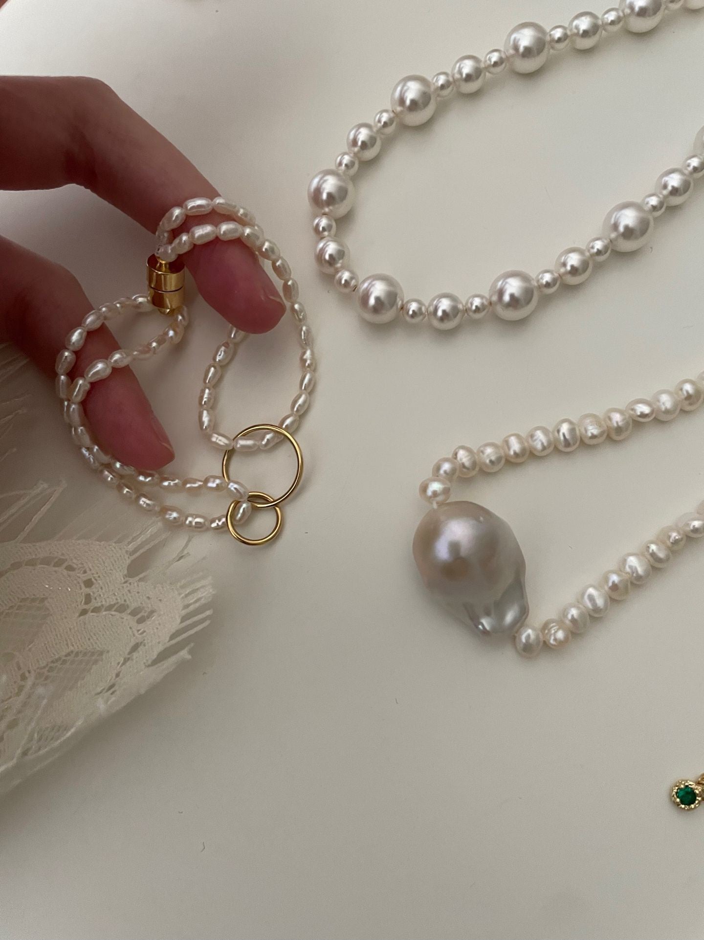 Double Loop Pearl Bracelet