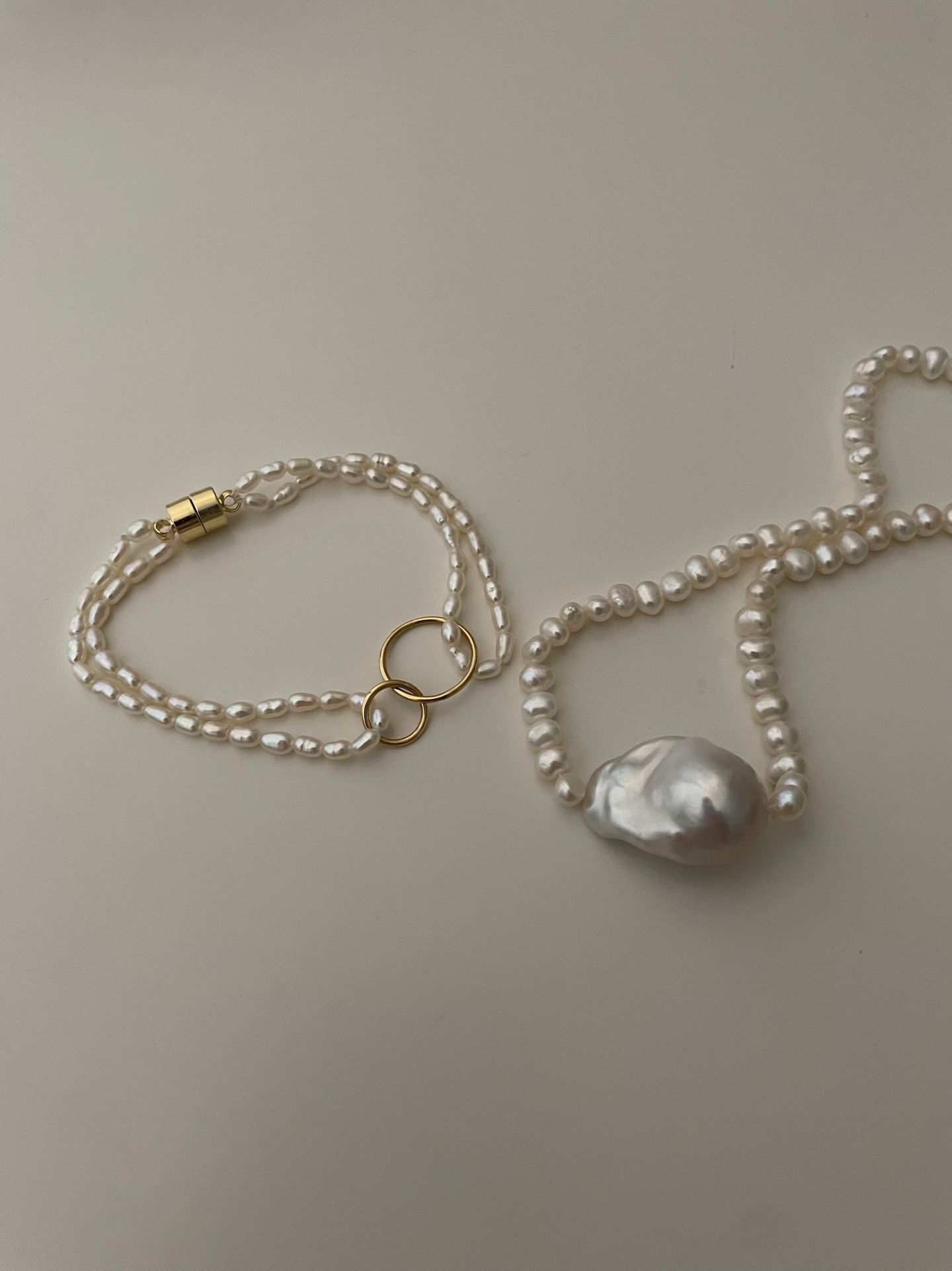 Double Loop Pearl Bracelet