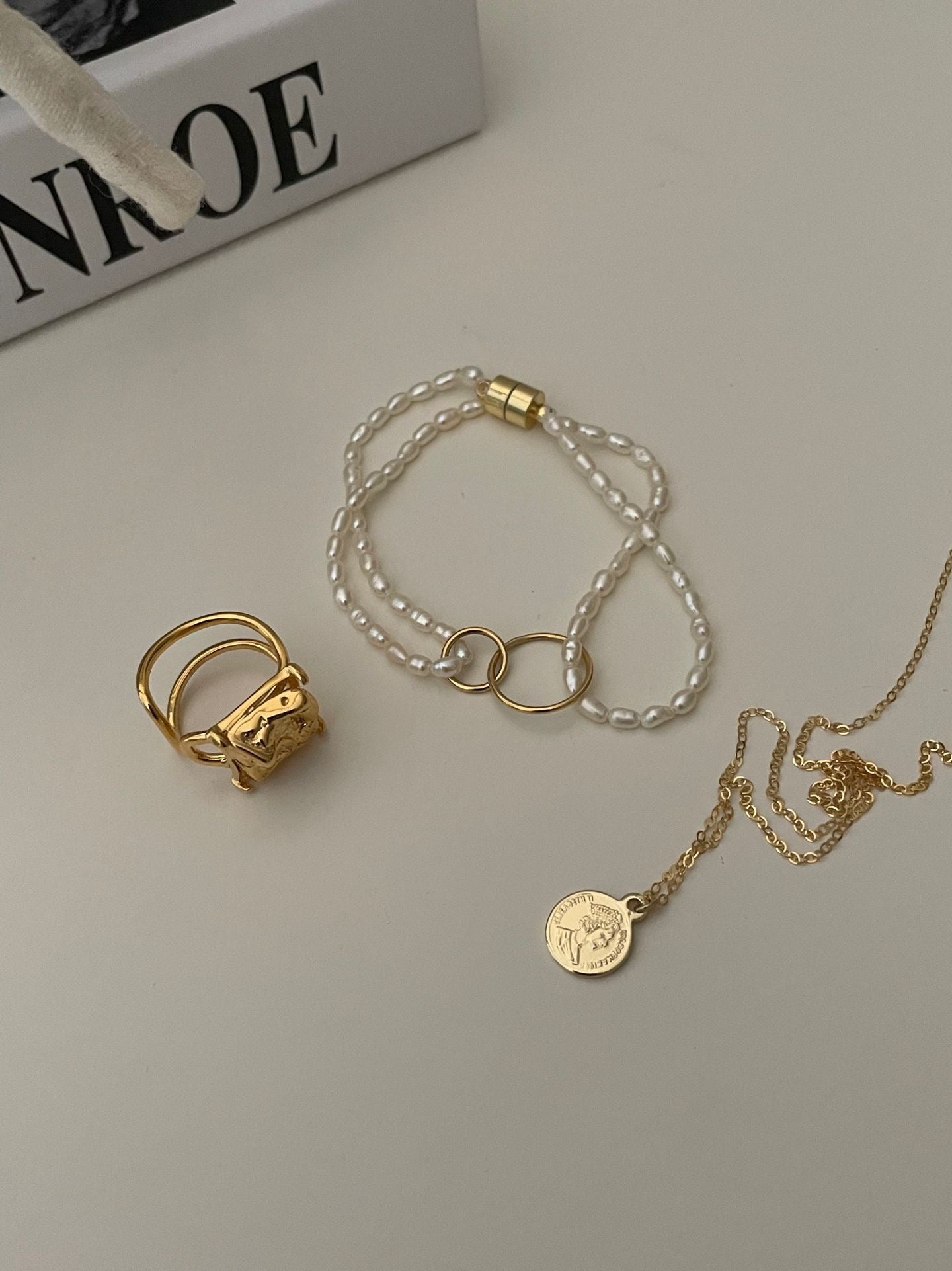 Double Loop Pearl Bracelet