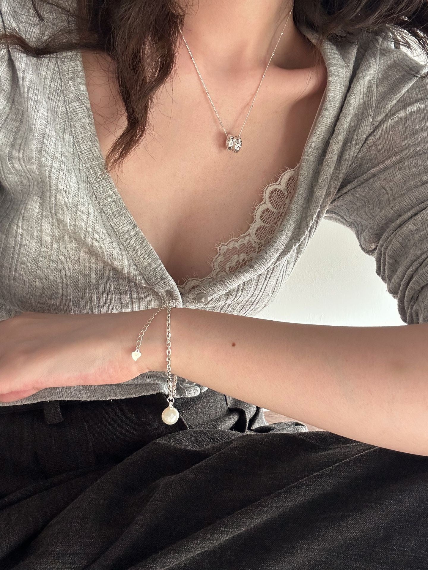 Silver Mist Pearl Bracelet