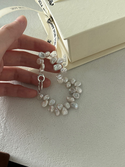 Baroque Halo Silver Bracelet