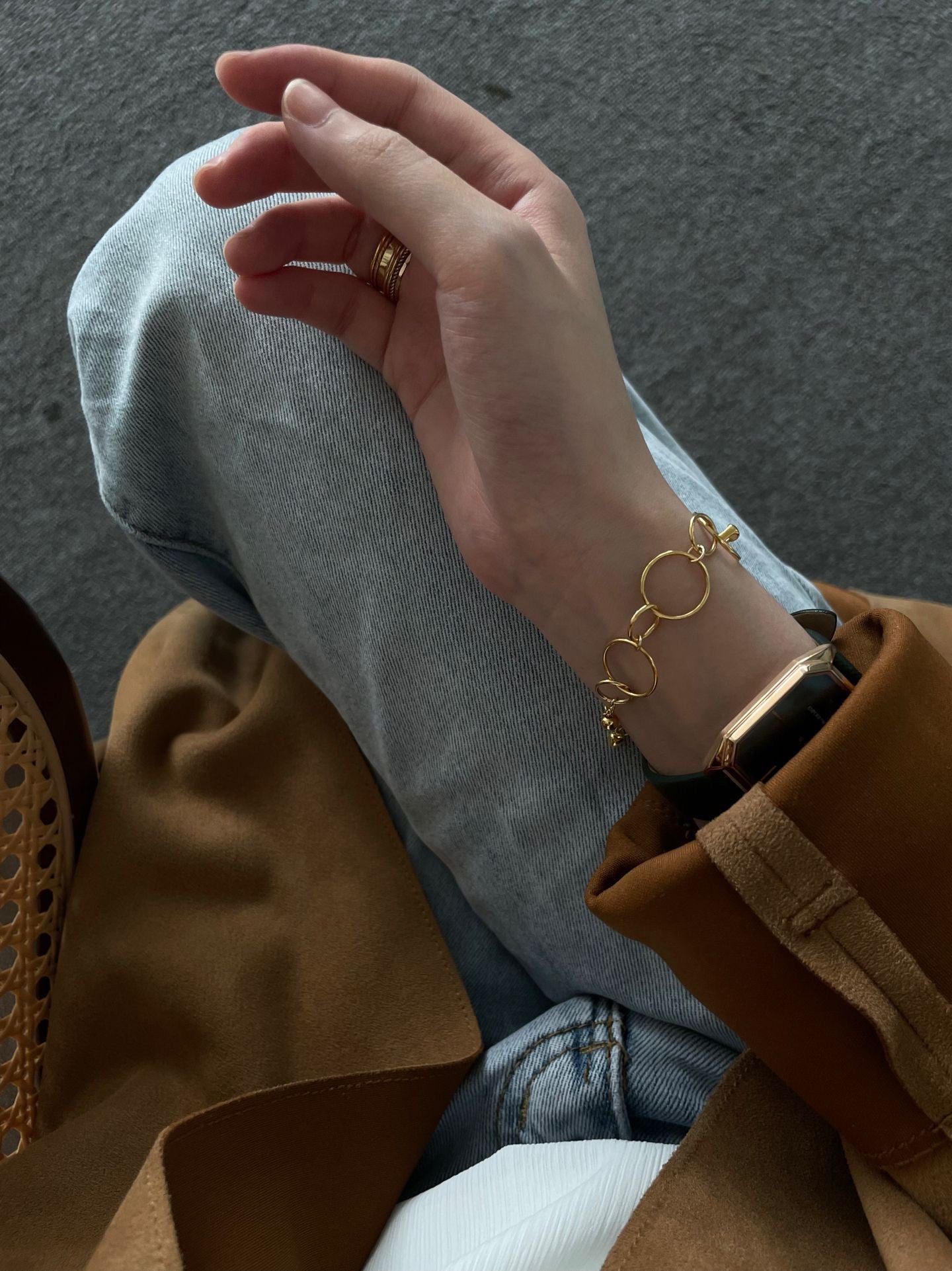 Golden Orbit Heart Bracelet