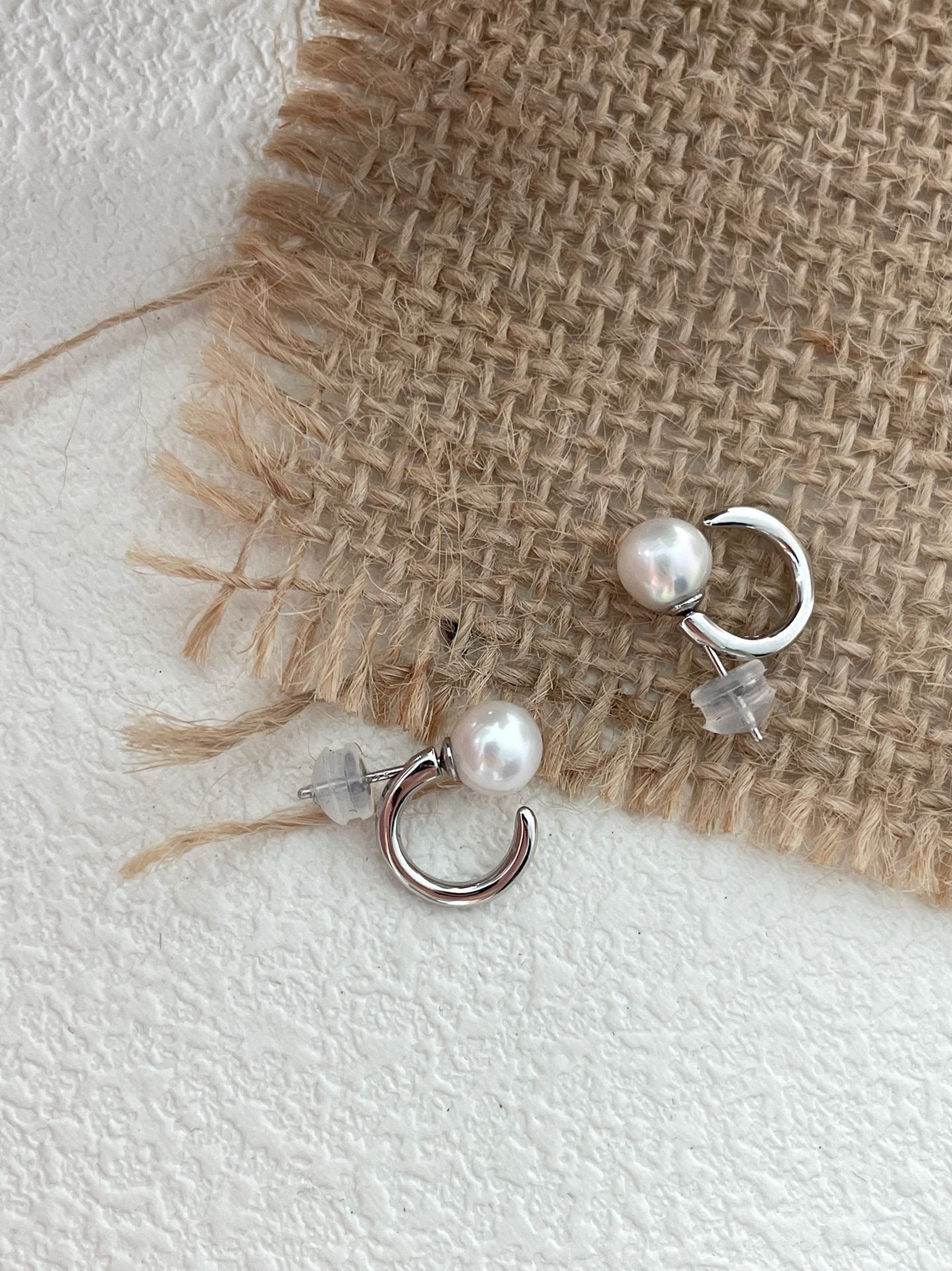 Crescent Pearl Earrings