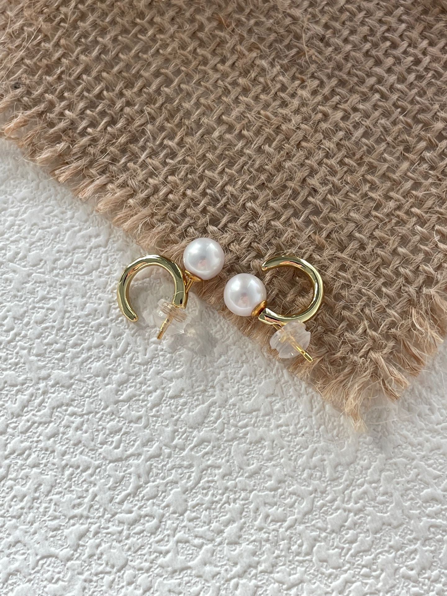 Crescent Pearl Earrings