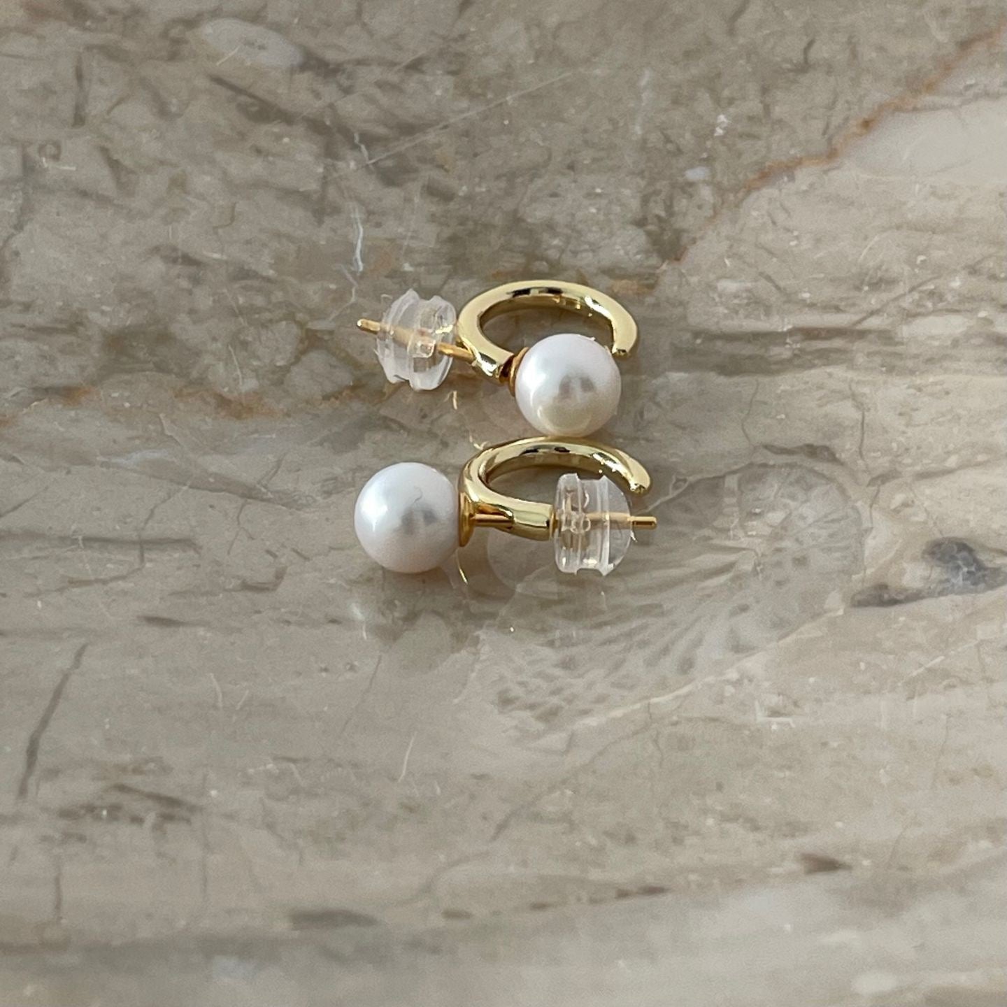 Crescent Pearl Earrings