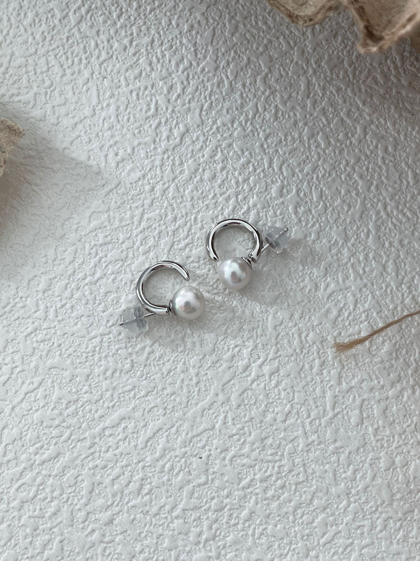Crescent Pearl Earrings