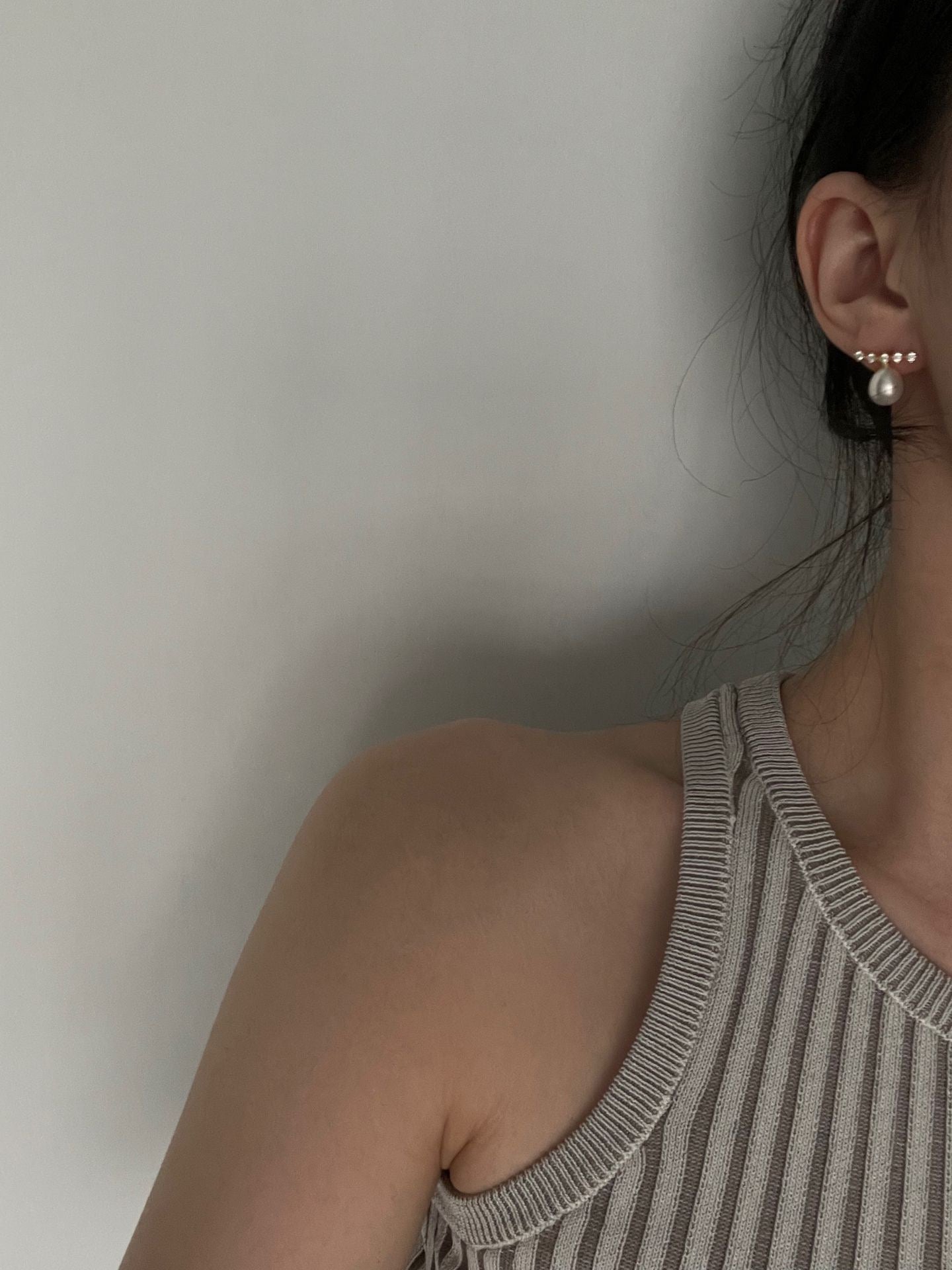 Radiant Line Pearl Studs