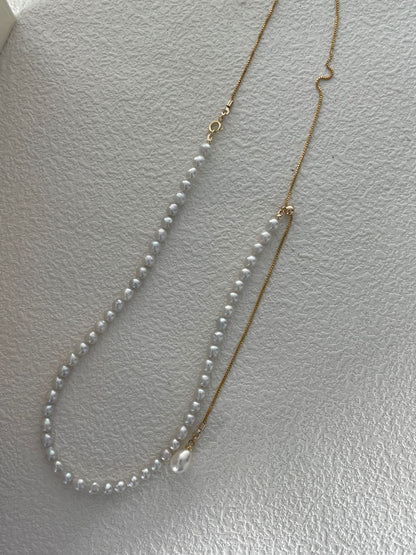 Lumine Pearl U-Shaped Long Necklace