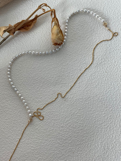 Lumine Pearl U-Shaped Long Necklace