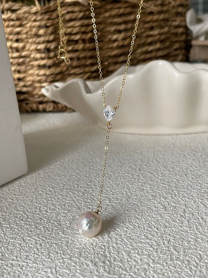Foil Baroque Zircon Necklace