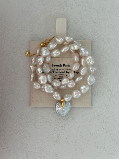 Golden Orbit Heart Necklace
