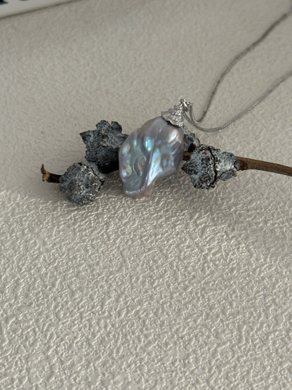 Silver Moon Baroque Necklace