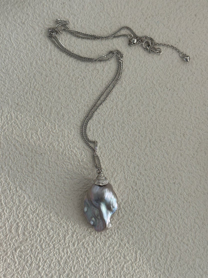 Silver Moon Baroque Necklace