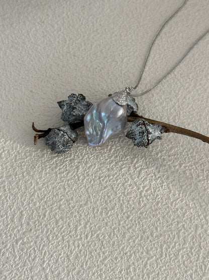 Silver Moon Baroque Necklace