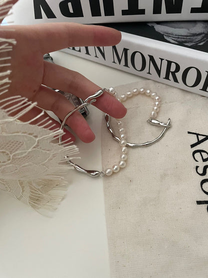Lunar Arc Pearl Bracelet