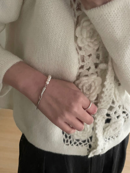 Lunar Arc Pearl Bracelet