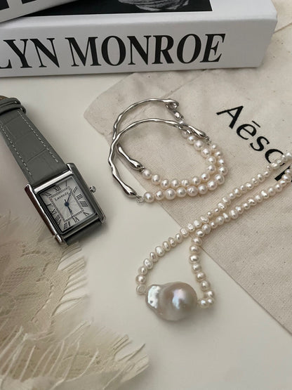 Lunar Arc Pearl Bracelet