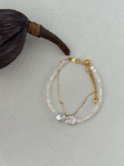 Shell Harmony Double Bracelet