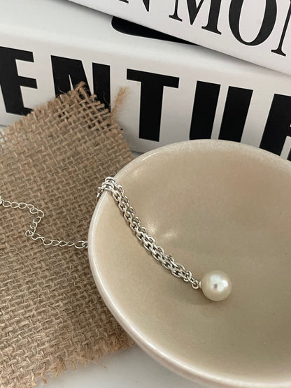 Silver Mist Pearl Bracelet